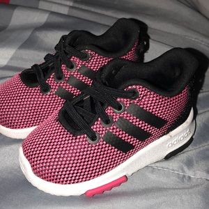 Pink and Black Addidas Cute !  size 4